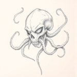 Pencil Blocking Sketch Medusa Tattoo