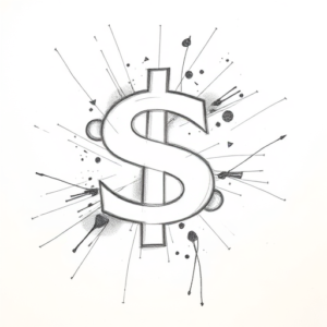 Pencil Blocking Sketch Money Tattoo