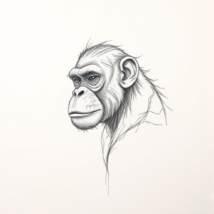 Pencil Blocking Sketch Monkey Tattoo