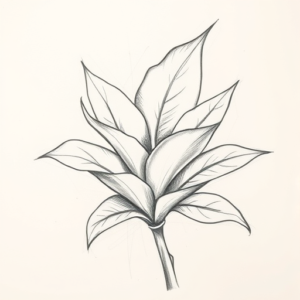 Pencil Blocking Sketch Monstera Tattoo