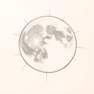 Pencil Blocking Sketch Moon Tattoo