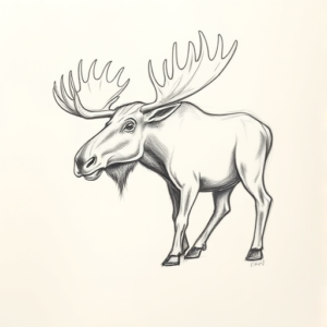 Pencil Blocking Sketch Moose Tattoo
