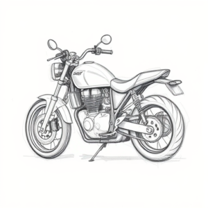 Pencil Blocking Sketch Motorcycle Tattoo