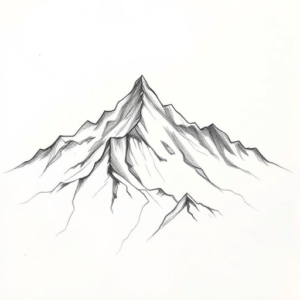 Pencil Blocking Sketch Mountain Tattoo