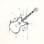 Pencil Blocking Sketch Music Tattoo