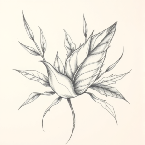 Pencil Blocking Sketch Nature Tattoo