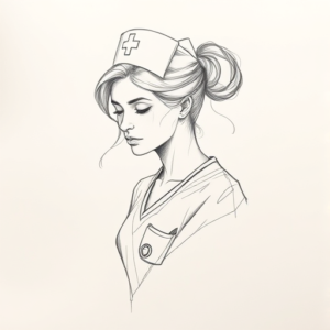 Pencil Blocking Sketch Nurse Tattoo