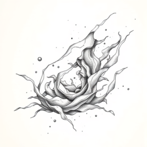 Pencil Blocking Sketch Ocean Tattoo