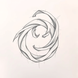 Pencil Blocking Sketch Ouroboros Tattoo