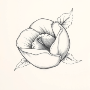 Pencil Blocking Sketch Peach Tattoo