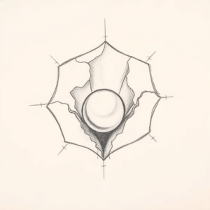 Pencil Blocking Sketch Pearl Tattoo