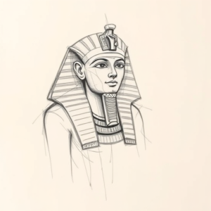 Pencil Blocking Sketch Pharaoh Tattoo