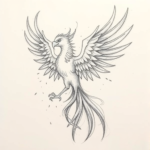Pencil Blocking Sketch Phoenix Tattoo