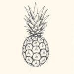 Pencil Blocking Sketch Pineapple Tattoo