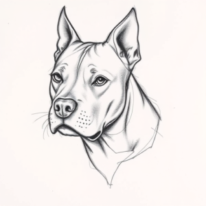Pencil Blocking Sketch Pitbull Tattoo