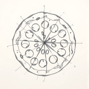 Pencil Blocking Sketch Pizza Tattoo