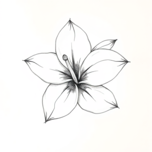 Pencil Blocking Sketch Plumeria Tattoo