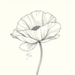 Pencil Blocking Sketch Poppy Tattoo