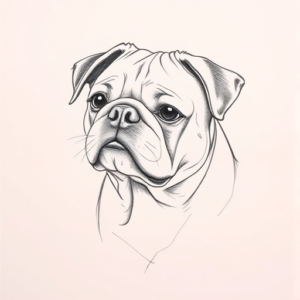 Pencil Blocking Sketch Pug Tattoo