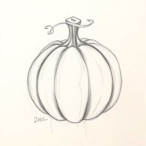 Pencil Blocking Sketch Pumpkin Tattoo