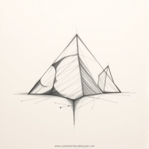 Pencil Blocking Sketch Pyramid Tattoo