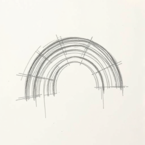 Pencil Blocking Sketch Rainbow Tattoo