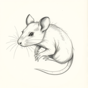 Pencil Blocking Sketch Rat Tattoo