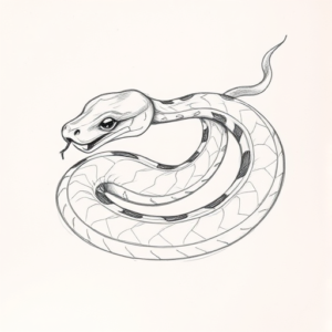 Pencil Blocking Sketch Rattlesnake Tattoo