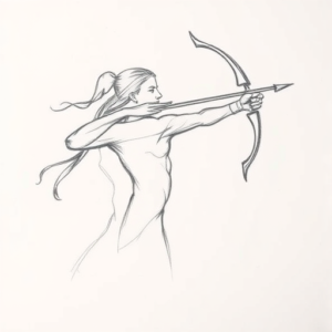Pencil Blocking Sketch Sagittarius Tattoo