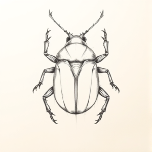 Pencil Blocking Sketch Scarab Tattoo