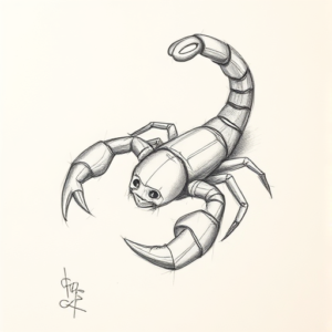 Pencil Blocking Sketch Scorpio Tattoo