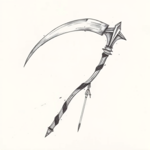 Pencil Blocking Sketch Scythe Tattoo