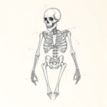 Pencil Blocking Sketch Skeleton Tattoo