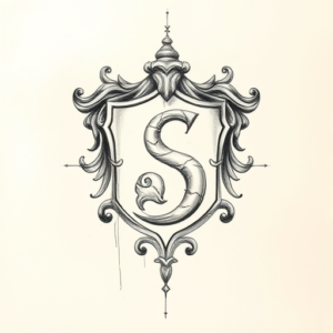 Pencil Blocking Sketch Slytherin Tattoo