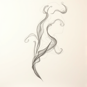 Pencil Blocking Sketch Smoke Tattoo