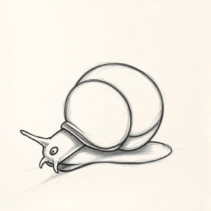 Pencil Blocking Sketch Snail Tattoo