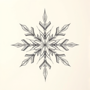 Pencil Blocking Sketch Snowflake Tattoo
