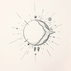Pencil Blocking Sketch Space Tattoo