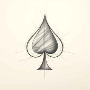 Pencil Blocking Sketch Spade Tattoo