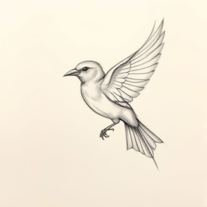 Pencil Blocking Sketch Sparrow Tattoo