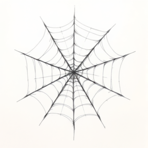 Pencil Blocking Sketch Spiderweb Tattoo