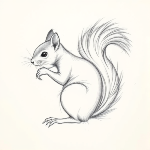Pencil Blocking Sketch Squirrel Tattoo