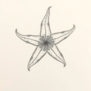 Pencil Blocking Sketch Starfish Tattoo