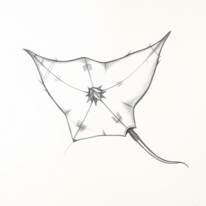 Pencil Blocking Sketch Stingray Tattoo