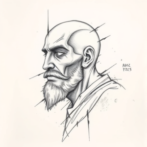 Pencil Blocking Sketch Stoic Tattoo