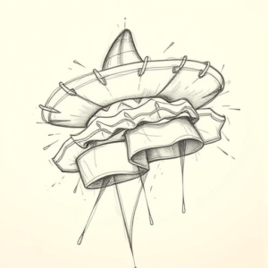 Pencil Blocking Sketch Taco Tattoo