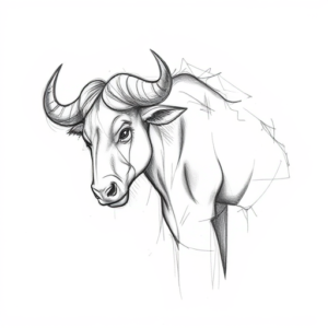 Pencil Blocking Sketch Taurus Tattoo