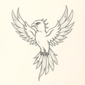 Pencil Blocking Sketch Thunderbird Tattoo