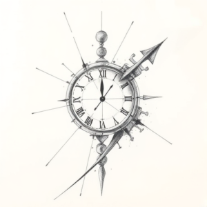 Pencil Blocking Sketch Time Tattoo