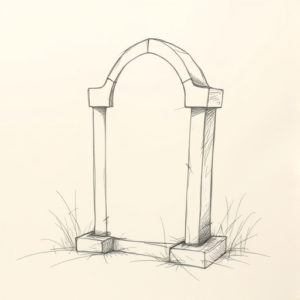 Pencil Blocking Sketch Tombstone Tattoo